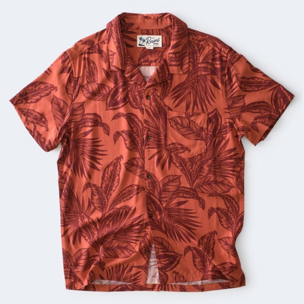 🆕️ Aeropostale Tropical Palms Button Down Resort Shirt